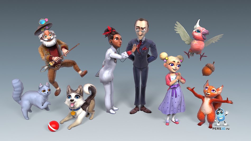 3d персонажи для Pet Stories