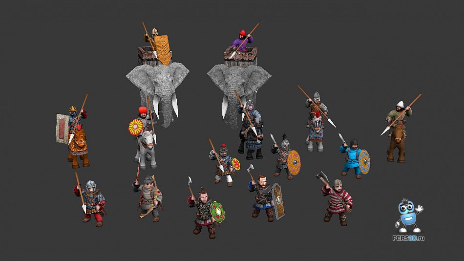 3d персонажи для игры Battle Line