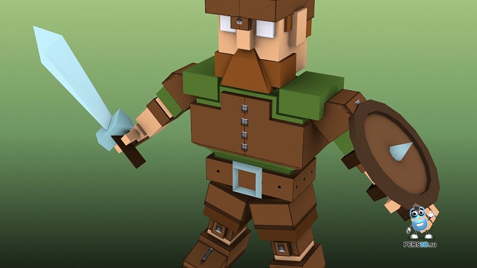 кубический персонаж для игры CuteSword - броня 1