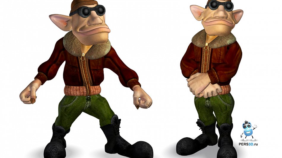 Highpoly персонаж гоблин пилот