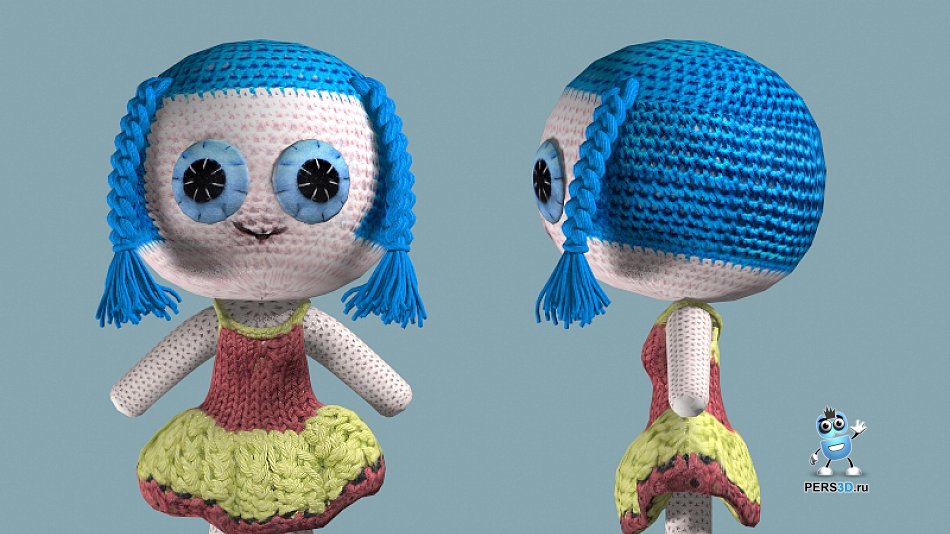3d модель вязанной куклы