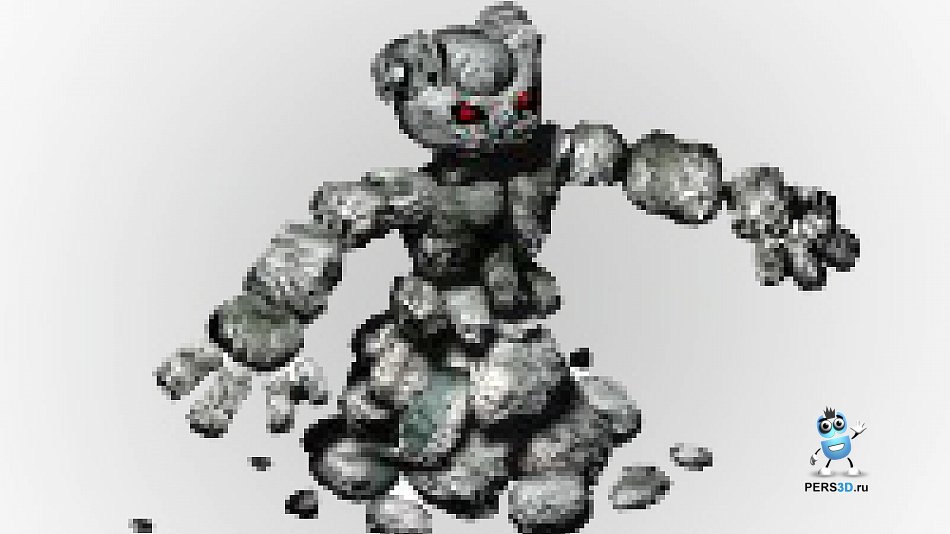 Каменный элементаль с анимацией (голем)