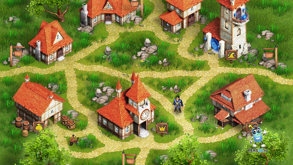 Локация для игры Shop Kingdom - деревня с домами