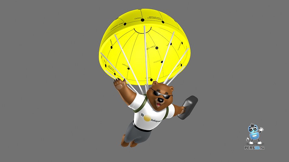 3D модель медведя для хабаровского аэропорта - ракурс 1