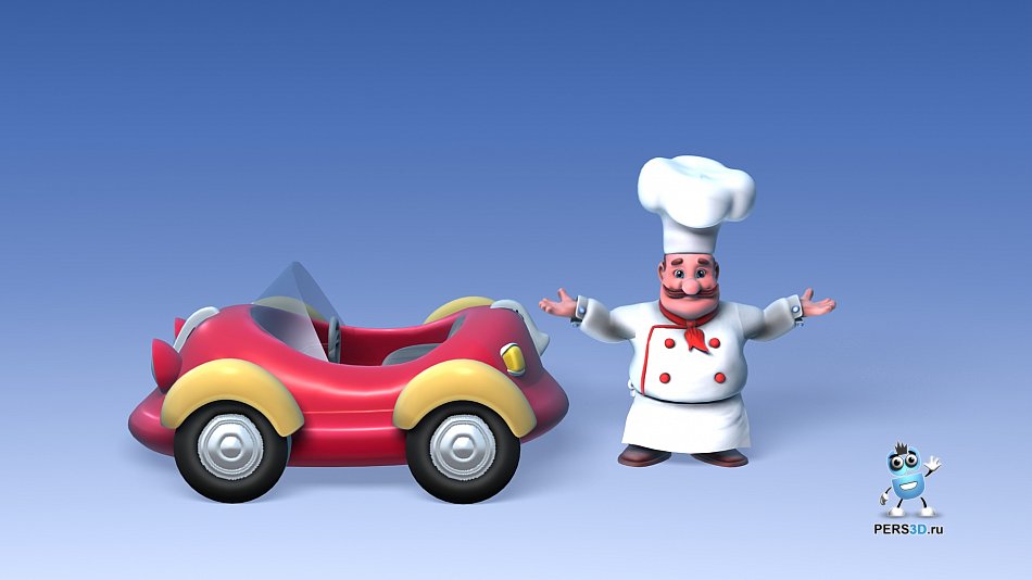 3d модель повара для рекламы айвара
