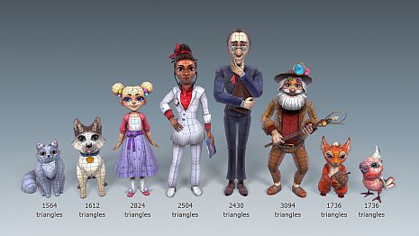 лоуполи 3d персонажи для Pet Stories - сетка