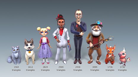 лоуполи 3d персонажи для Pet Stories